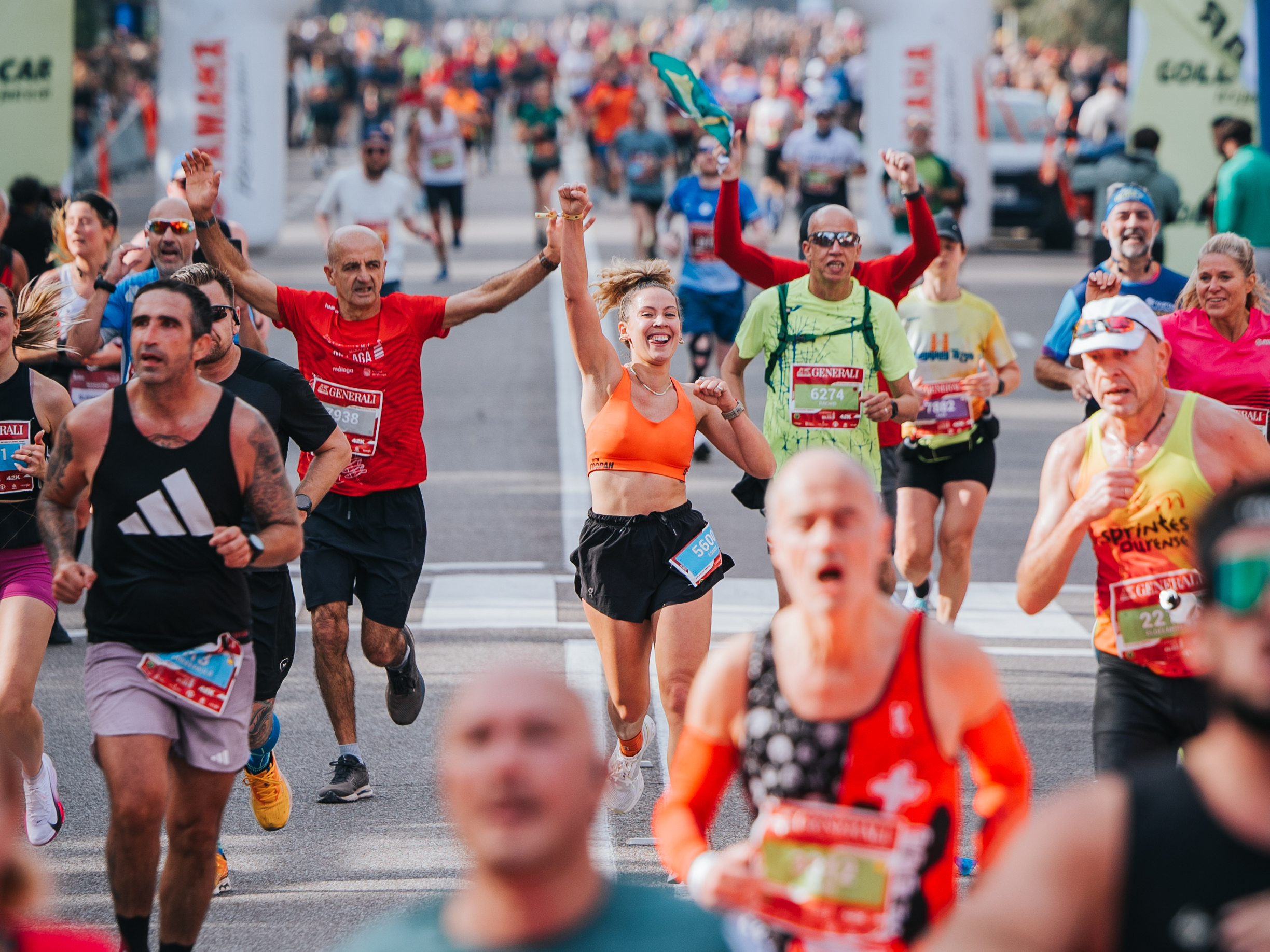 Runners at finish line 