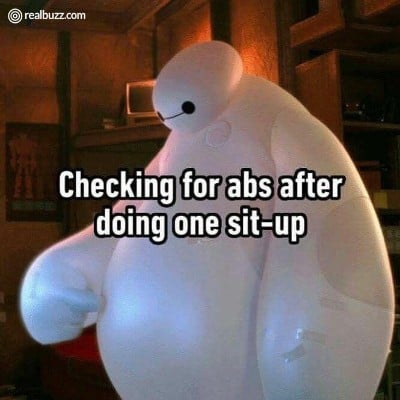 Checking for abs after doing one sit-up