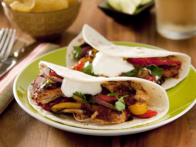 Sweet potato and chicken fajitas  