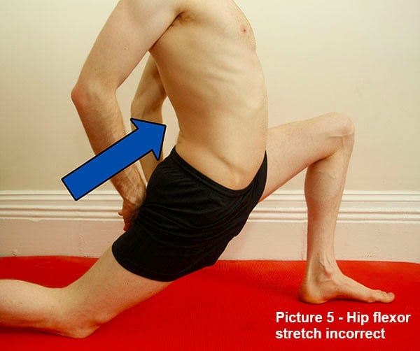 Hip flexor stretch incorrect